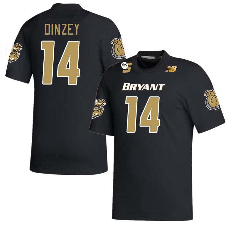 Men-Youth #14 Kareem Dinzey Bryant Bulldogs 2023 College Football Jerseys Stitched Sale-Black